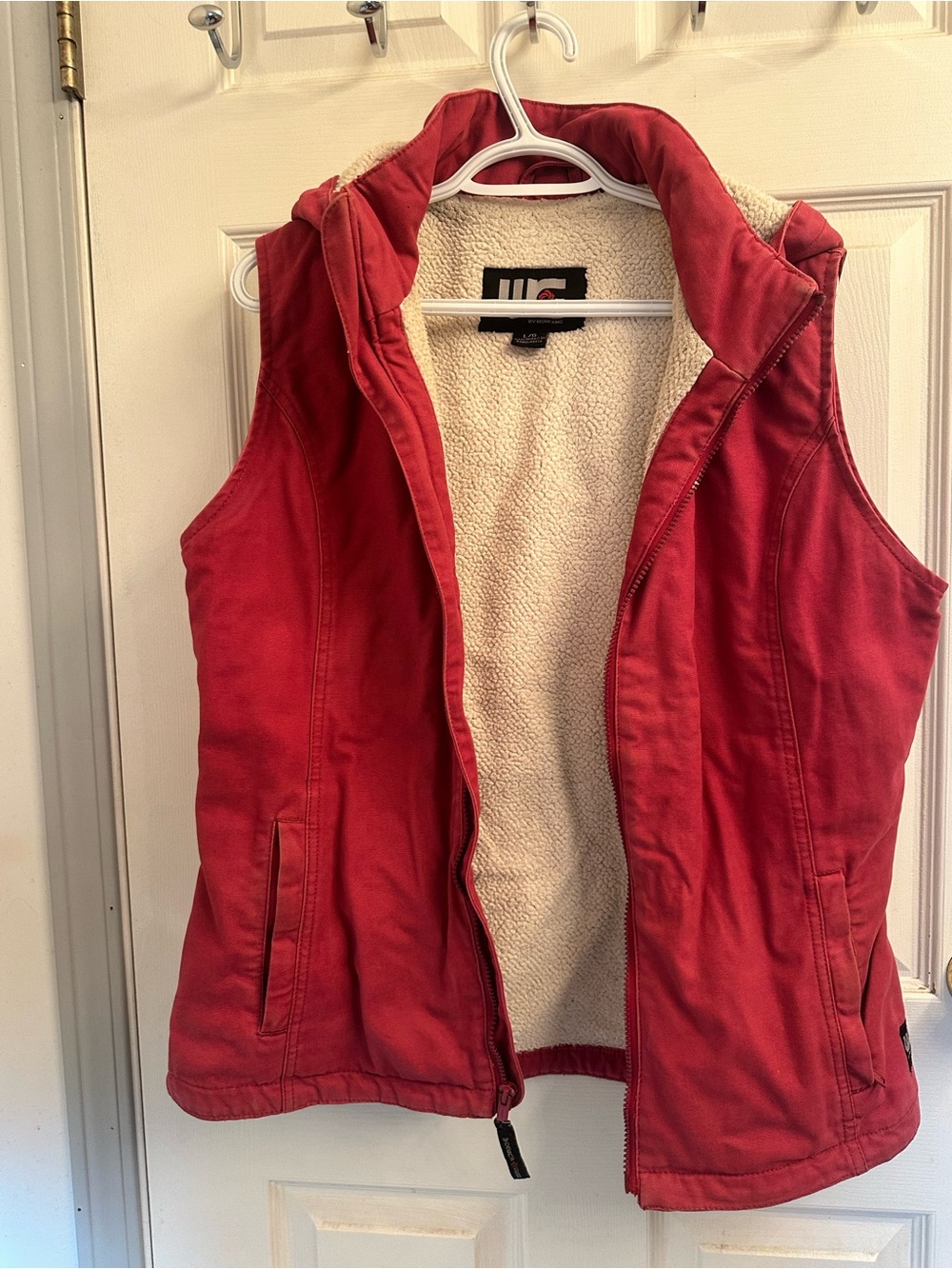 Pink Sherpa-Lined Hooded Vest